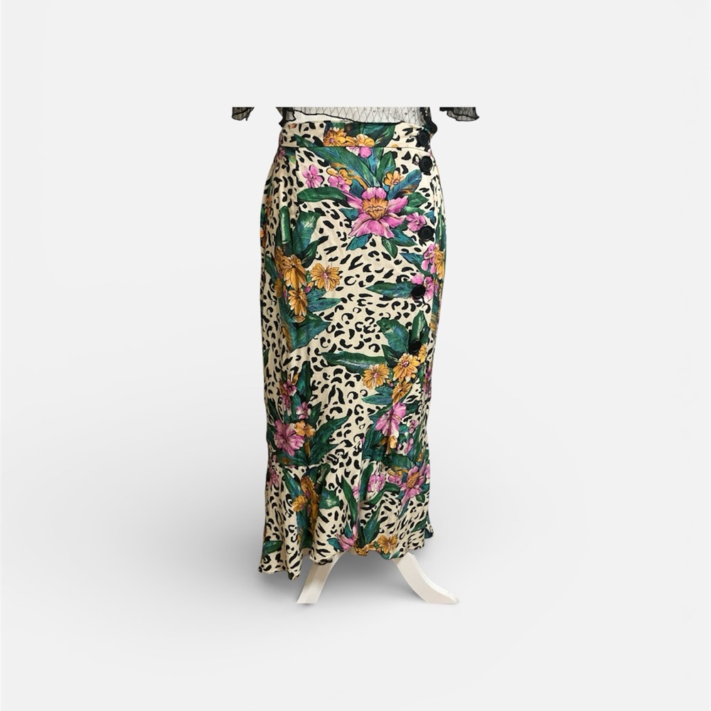 ASOS Floral Leopard Print Maxi Skirt